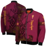 custom arizona state sun devils tribal deer art maroon bomber jacket best selling