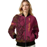 custom arizona state sun devils tribal deer art maroon bomber jacket best selling