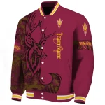 custom arizona state sun devils tribal deer art maroon varsity jacket best selling