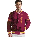 custom arizona state sun devils tribal deer art maroon varsity jacket best selling