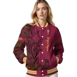 custom arizona state sun devils tribal deer art maroon varsity jacket best selling