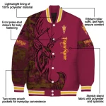 custom arizona state sun devils tribal deer art maroon varsity jacket best selling