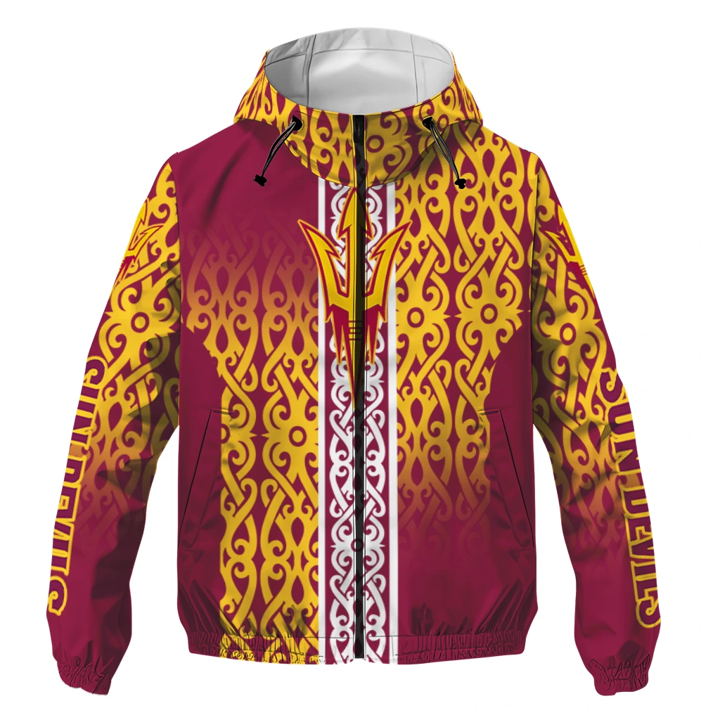 custom arizona state sun devils tribal swirls maroon windbreaker jacket best selling custom arizona state sun devils tribal swirls maroon windbreaker jacket best selling