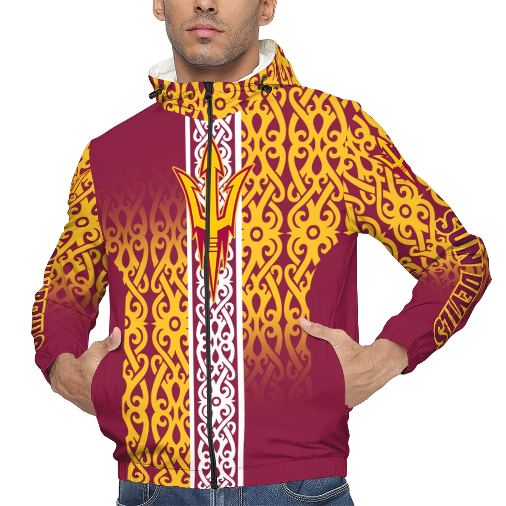 custom arizona state sun devils tribal swirls maroon windbreaker jacket top rated custom arizona state sun devils tribal swirls maroon windbreaker jacket top rated