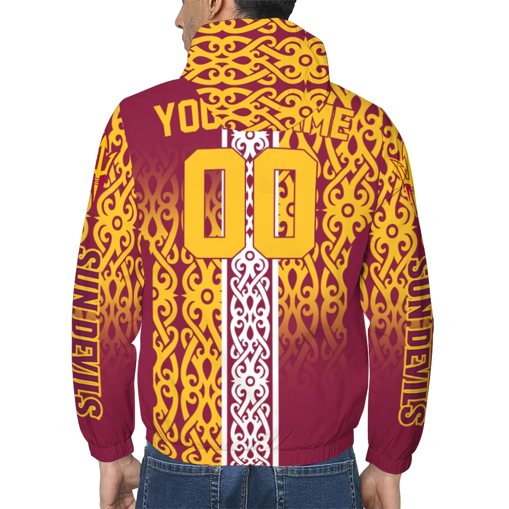 custom arizona state sun devils tribal swirls maroon windbreaker jacket trendy custom arizona state sun devils tribal swirls maroon windbreaker jacket trendy