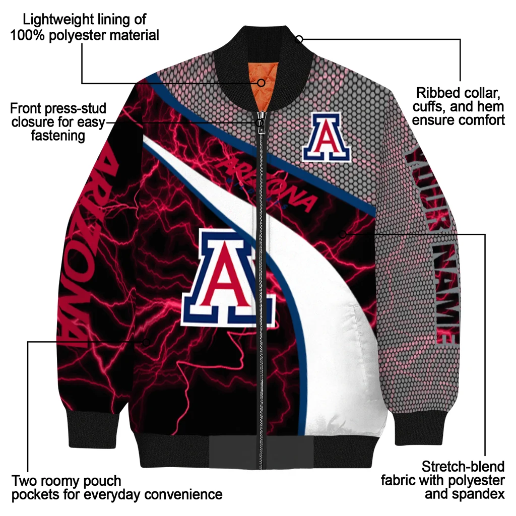 custom arizona wildcats electric flash red bomber jacket new arrival custom arizona wildcats electric flash red bomber jacket new arrival