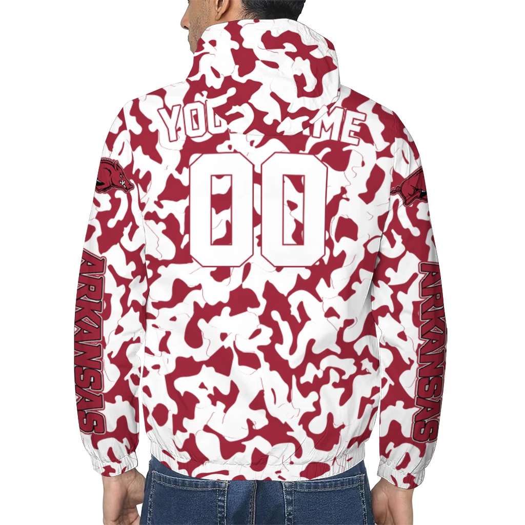 custom arkansas razorbacks camouflage mashup red windbreaker jacket trendy custom arkansas razorbacks camouflage mashup red windbreaker jacket trendy