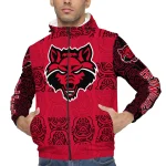 custom arkansas state red wolves cat eyes scarlet windbreaker jacket best selling