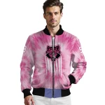 custom arkansas state red wolves pink tie dye pink bomber jacket best selling