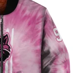 custom arkansas state red wolves pink tie dye pink bomber jacket best selling