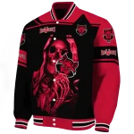 custom arkansas state red wolves reaper hands scarlet black varsity jacket best selling
