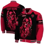 custom arkansas state red wolves reaper hands scarlet black varsity jacket best selling
