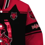 custom arkansas state red wolves reaper hands scarlet black varsity jacket best selling