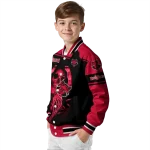 custom arkansas state red wolves reaper hands scarlet black varsity jacket best selling