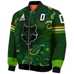 custom arkansas state red wolves shamrock vortex green bomber jacket best selling