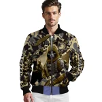 custom army black knights skull horde gold bomber jacket best selling