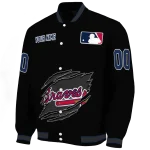 custom atlanta braves claw fragment black varsity jacket best selling