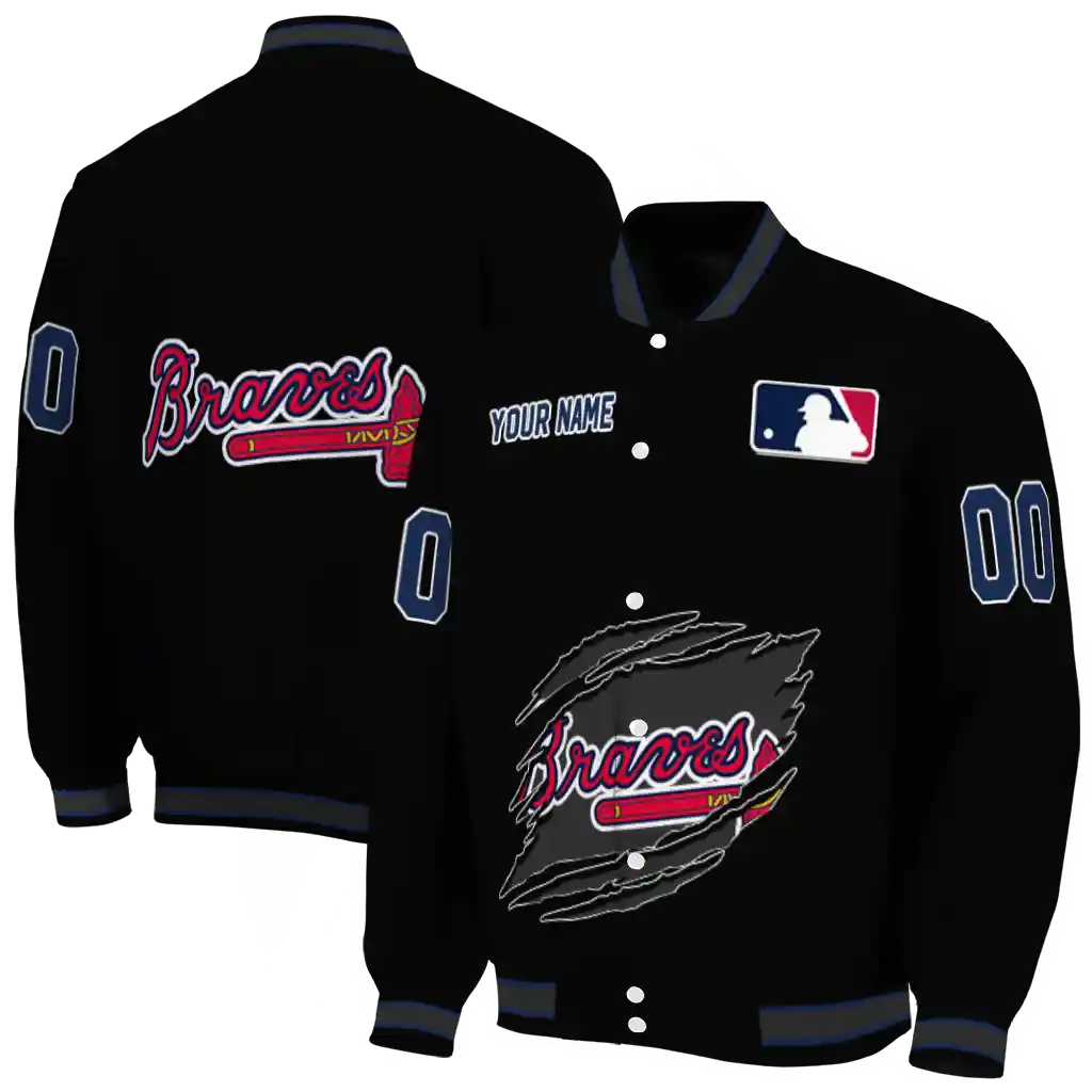 custom atlanta braves claw fragment black varsity jacket fashion forward custom atlanta braves claw fragment black varsity jacket fashion forward