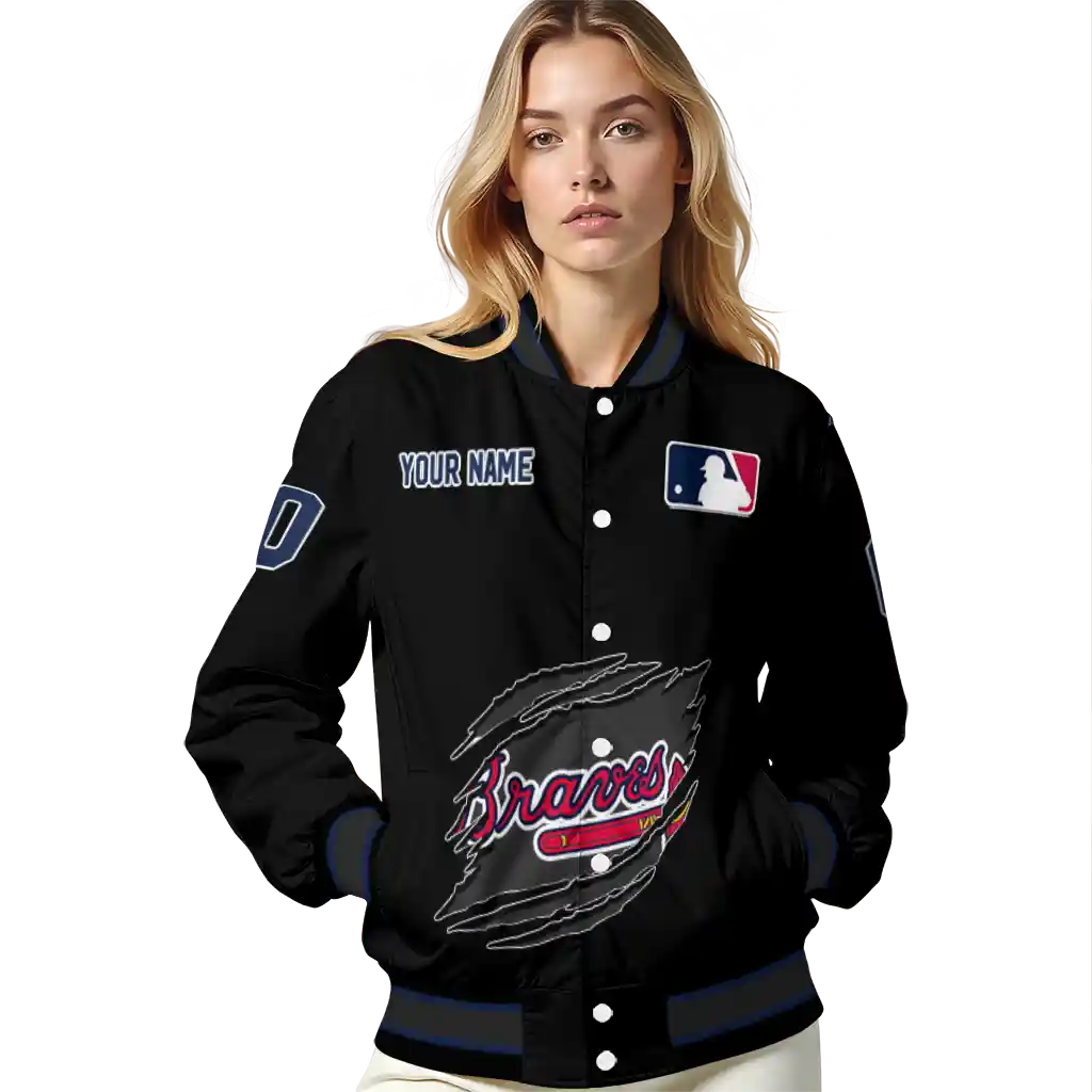 custom atlanta braves claw fragment black varsity jacket latest model custom atlanta braves claw fragment black varsity jacket latest model