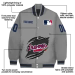 custom atlanta braves claw rend grey varsity jacket best selling