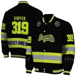 custom atlanta braves heartbeat accent black green varsity jacket best selling