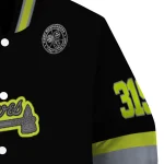 custom atlanta braves heartbeat accent black green varsity jacket best selling