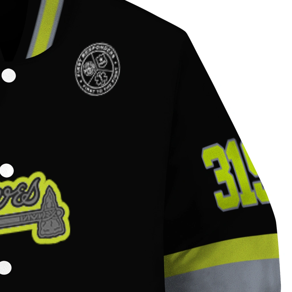 custom atlanta braves heartbeat accent black green varsity jacket premium grade custom atlanta braves heartbeat accent black green varsity jacket premium grade