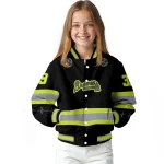 custom atlanta braves heartbeat accent black green varsity jacket best selling