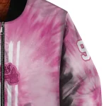 custom atlanta braves pink tie dye pink bomber jacket best selling