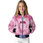 custom atlanta braves pink tie dye pink bomber jacket best selling