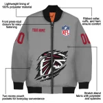 custom atlanta falcons claw marking grey bomber jacket best selling