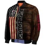 custom atlanta falcons flag wood brown bomber jacket best selling