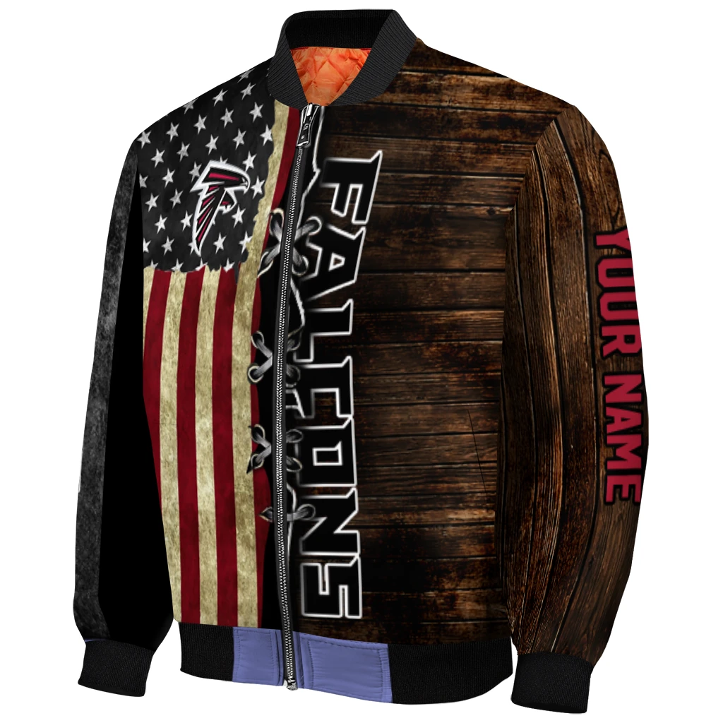 custom atlanta falcons flag wood brown bomber jacket fashion forward custom atlanta falcons flag wood brown bomber jacket fashion forward