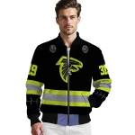 custom atlanta falcons heartbeat accent black green bomber jacket best selling