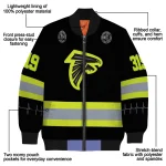 custom atlanta falcons heartbeat accent black green bomber jacket best selling