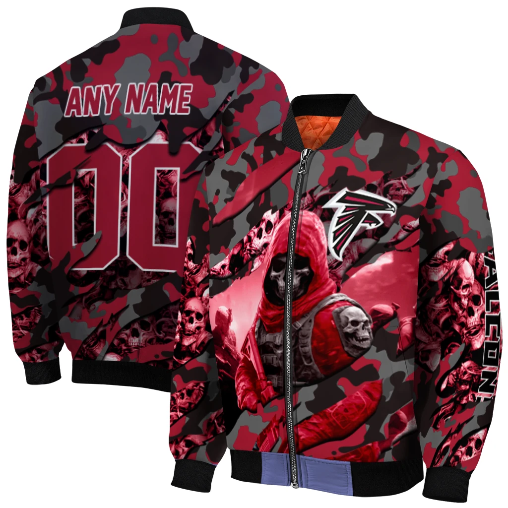 custom atlanta falcons skull horde red bomber jacket best selling custom atlanta falcons skull horde red bomber jacket best selling