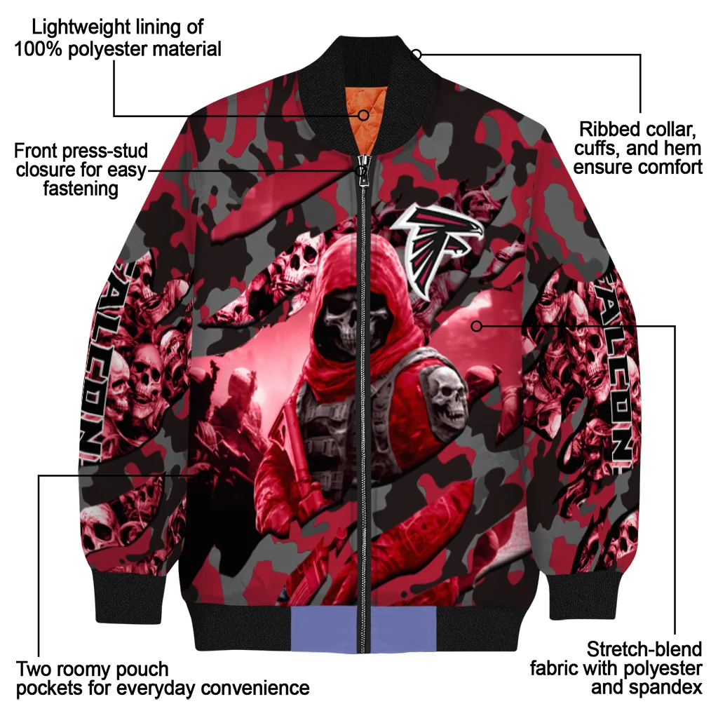 custom atlanta falcons skull horde red bomber jacket new arrival custom atlanta falcons skull horde red bomber jacket new arrival