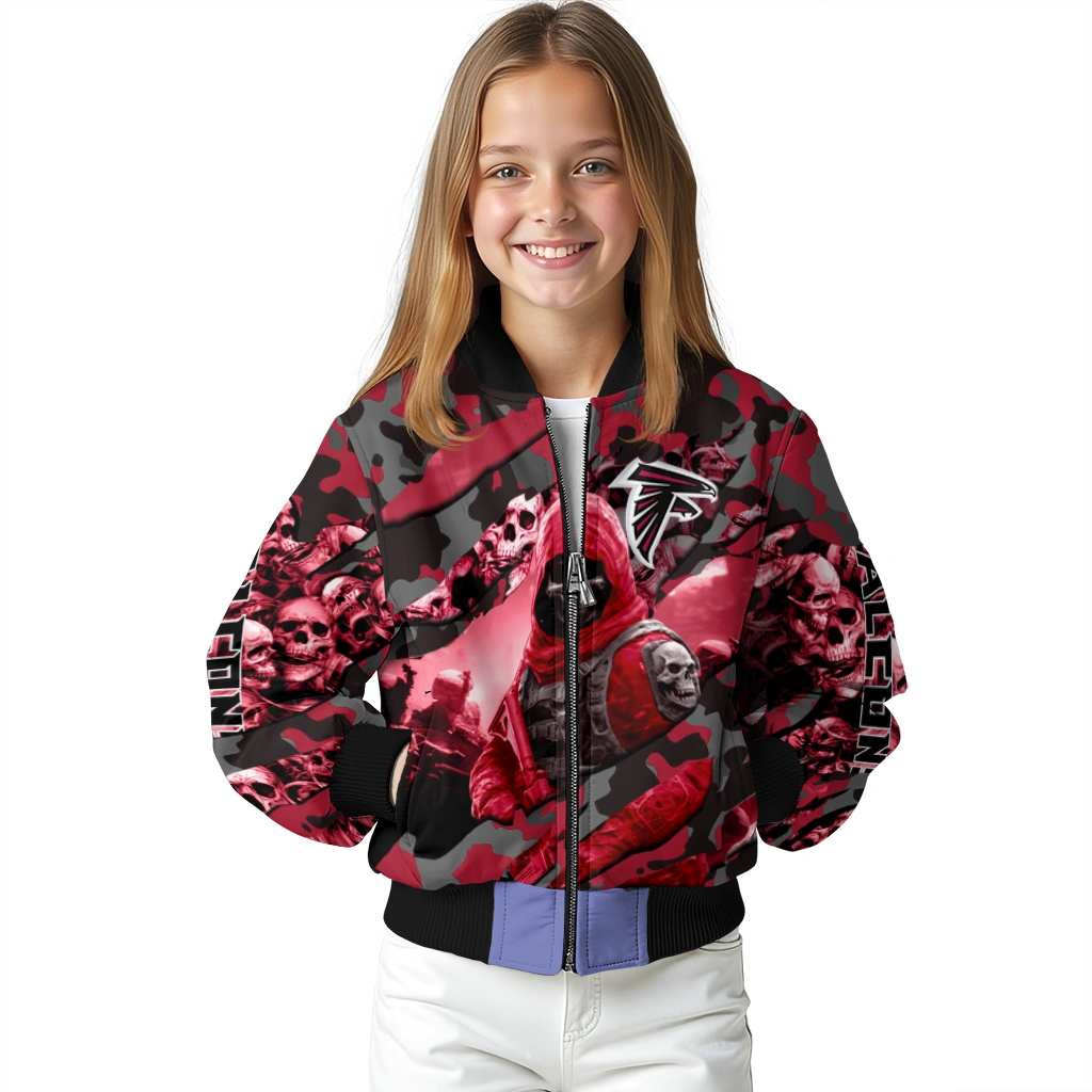 custom atlanta falcons skull horde red bomber jacket top rated custom atlanta falcons skull horde red bomber jacket top rated