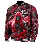 custom atlanta falcons skull horde red varsity jacket best selling