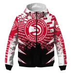 custom atlanta hawks brick motion red black windbreaker jacket best selling