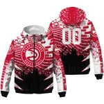 custom atlanta hawks brick motion red black windbreaker jacket best selling