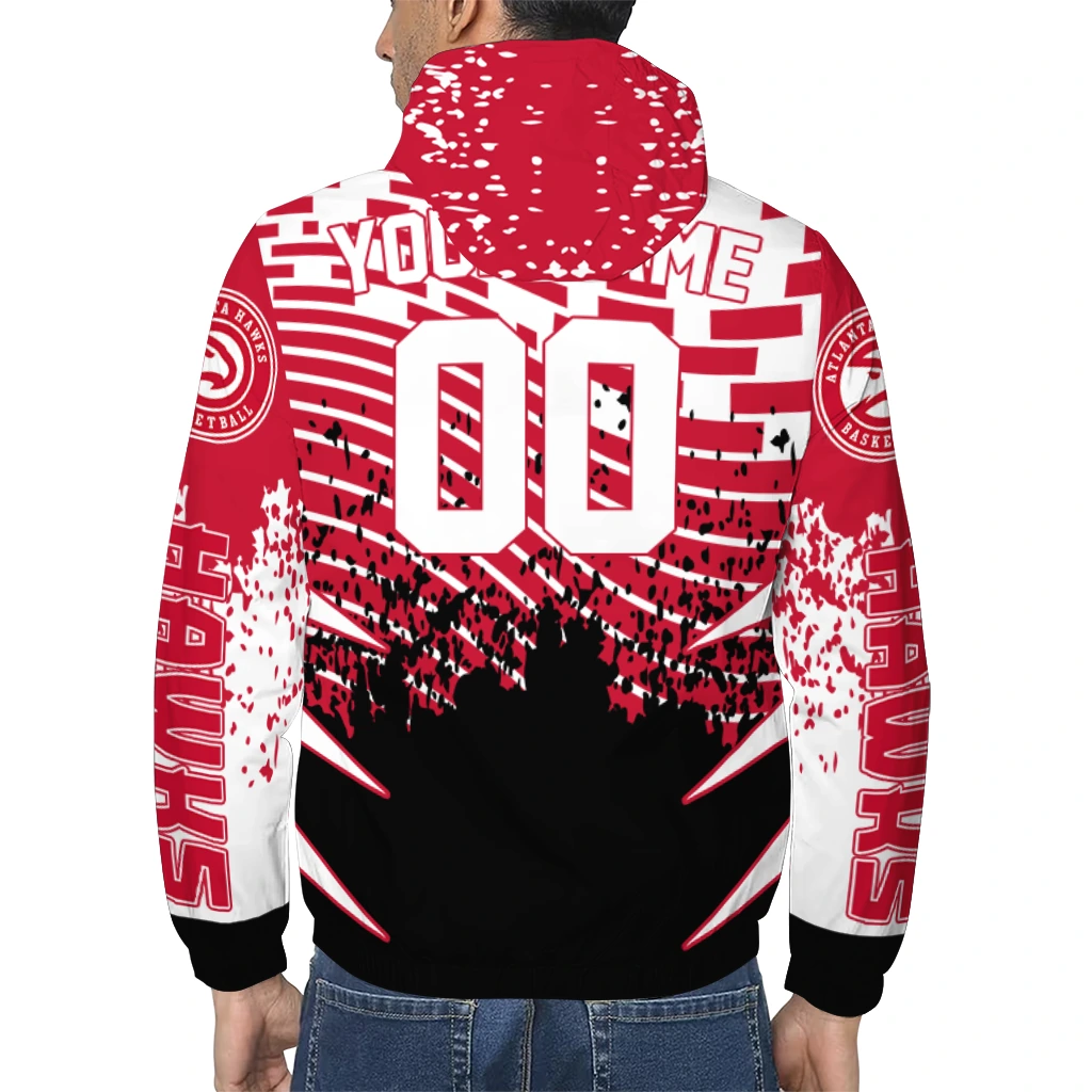 custom atlanta hawks brick motion red black windbreaker jacket trendy custom atlanta hawks brick motion red black windbreaker jacket trendy