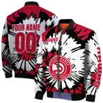 custom atlanta hawks burst splatter red bomber jacket best selling