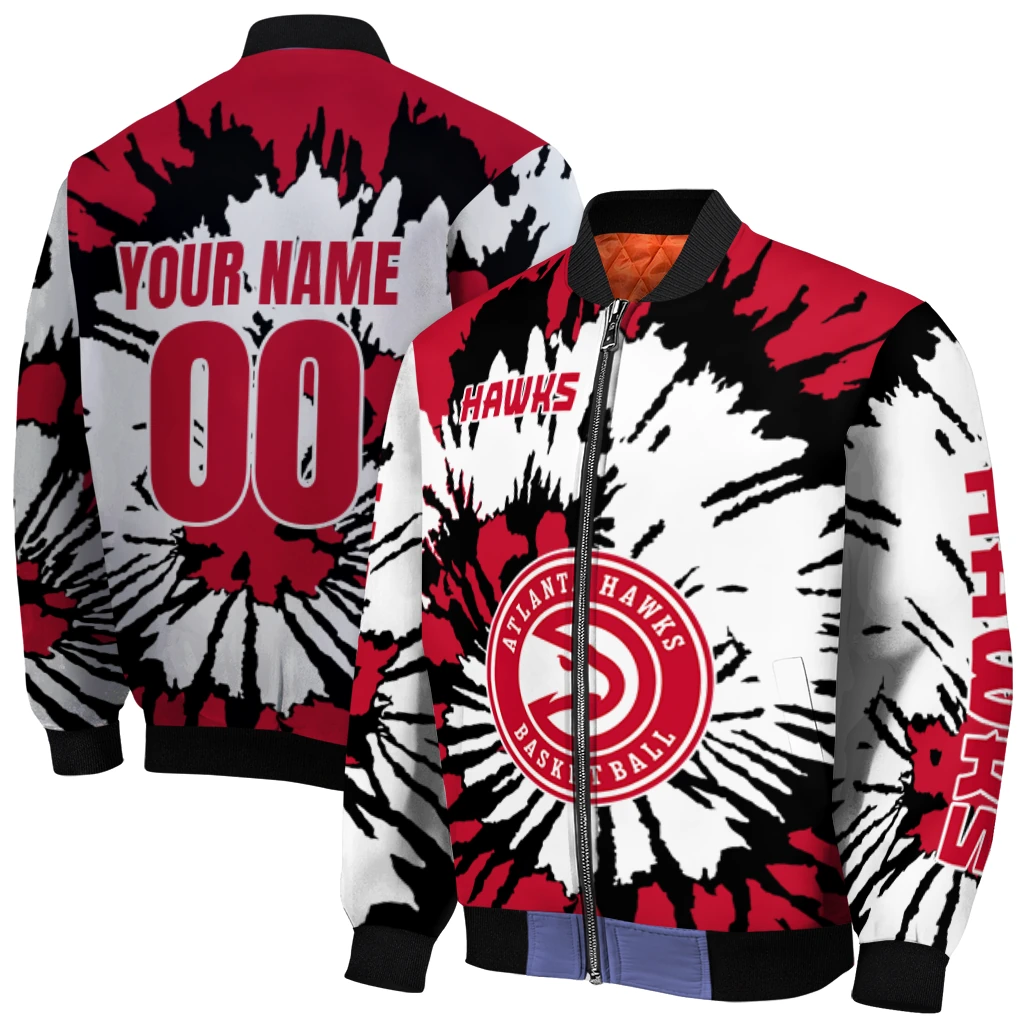 custom atlanta hawks burst splatter red bomber jacket best selling custom atlanta hawks burst splatter red bomber jacket best selling