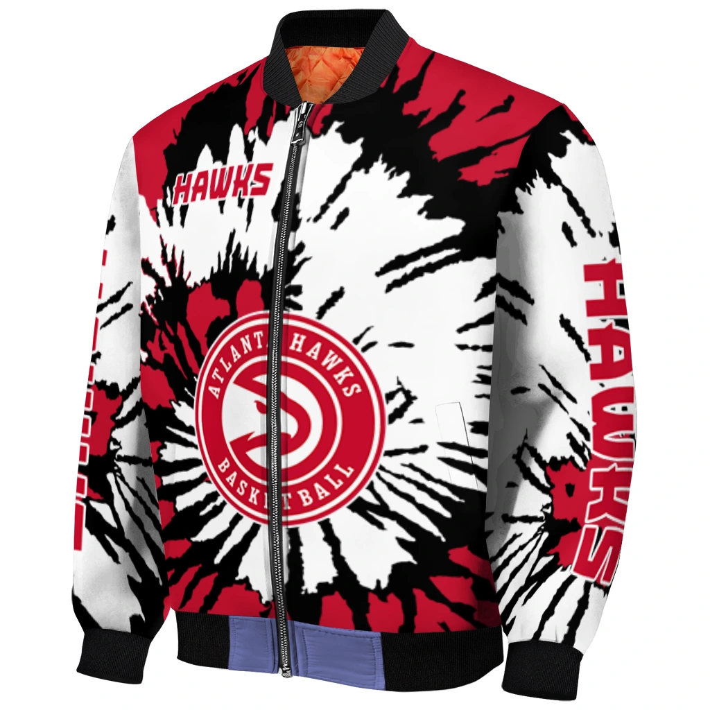 custom atlanta hawks burst splatter red bomber jacket fashion forward custom atlanta hawks burst splatter red bomber jacket fashion forward