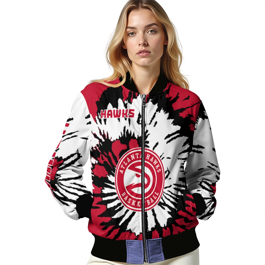 custom atlanta hawks burst splatter red bomber jacket latest model custom atlanta hawks burst splatter red bomber jacket latest model