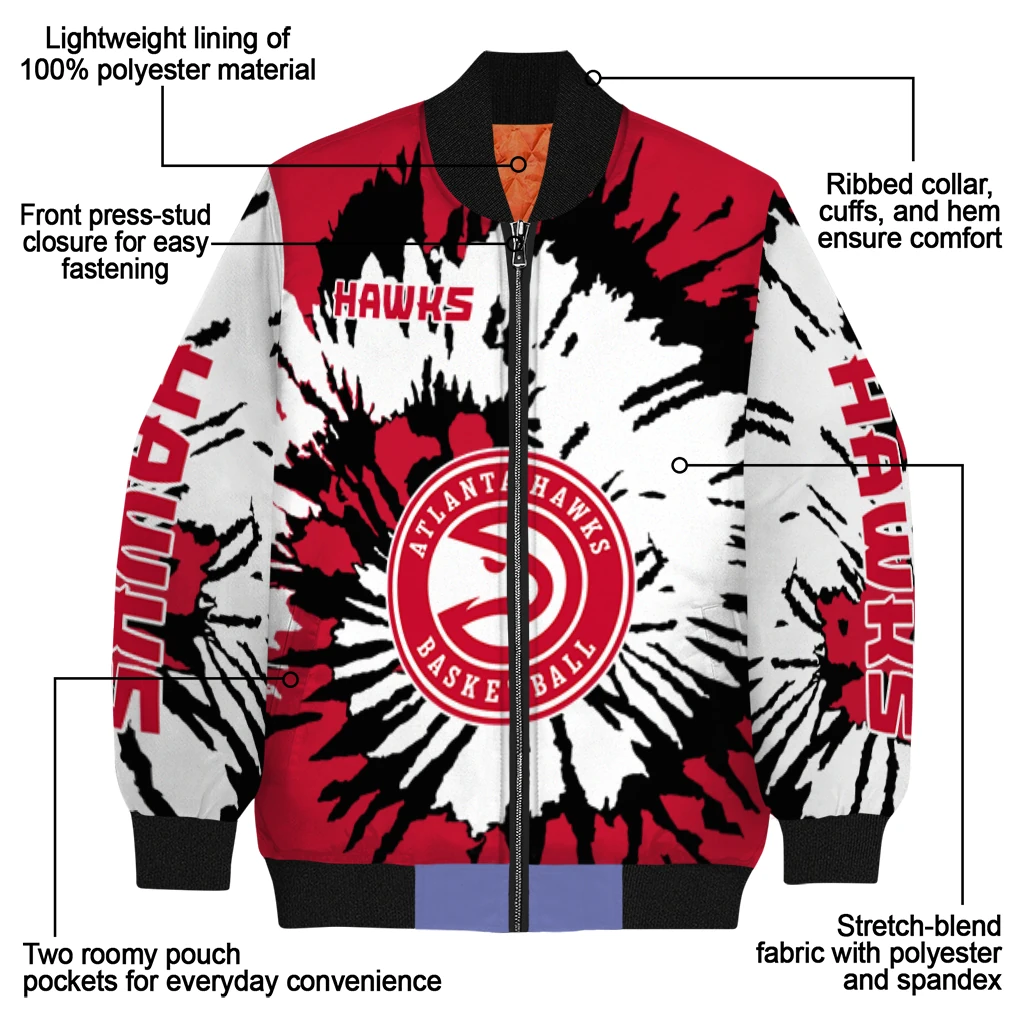 custom atlanta hawks burst splatter red bomber jacket new arrival custom atlanta hawks burst splatter red bomber jacket new arrival
