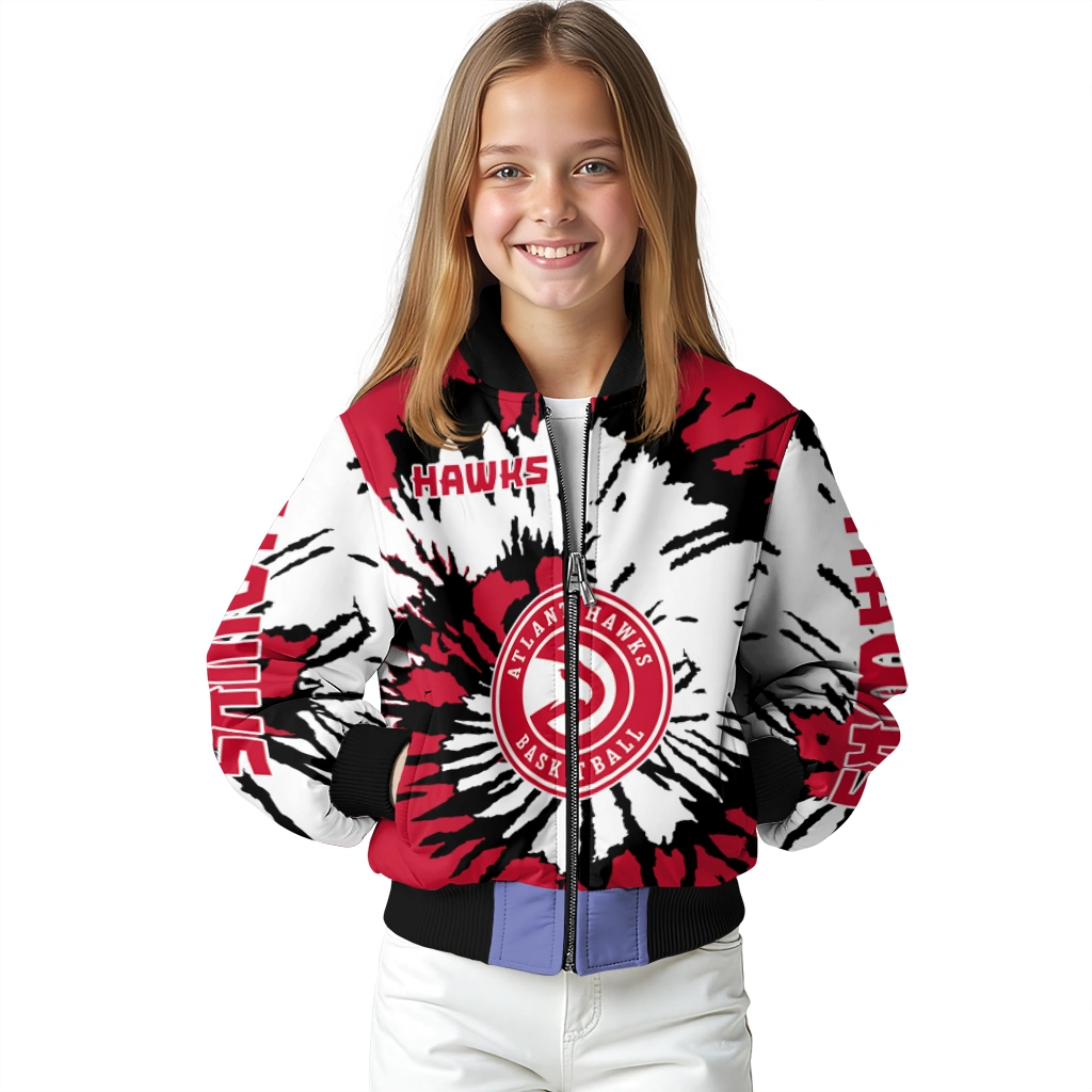 custom atlanta hawks burst splatter red bomber jacket top rated custom atlanta hawks burst splatter red bomber jacket top rated