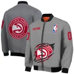 custom atlanta hawks claw accent grey bomber jacket best selling