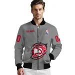 custom atlanta hawks claw accent grey bomber jacket best selling